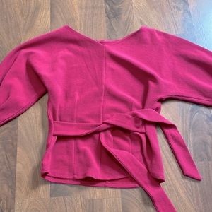 Anthropologie Magenta Tie Wrap Top Size XS